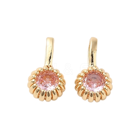 Brass Micro Pave Cubic Zirconia Charms KK-Z040-01D-1