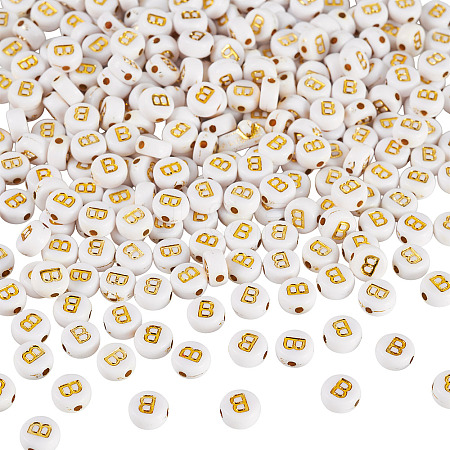 500Pcs Plating Acrylic Beads PACR-TADJ0001-01B-1