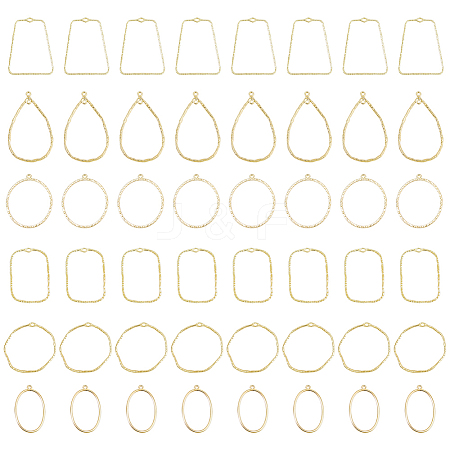 48Pcs 6 Styles Alloy Open Back Bezel Pendants FIND-DC0002-07-1