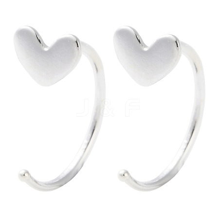 999 Sterling Silver Pull Through Earrings EJEW-P296-26B-S-1