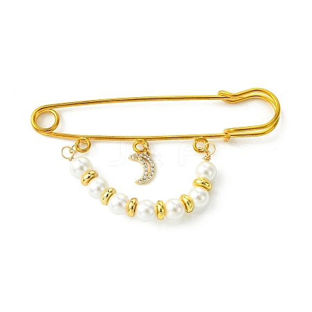 Shell Pearl & Brass Beaded Brooch JEWB-BR00163-1