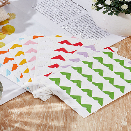8 Sheets 8 Colors Paper Self-Adhesive Photo Corners for Scrapbooks Memory BooksStickers DIY-LP0001-82-1