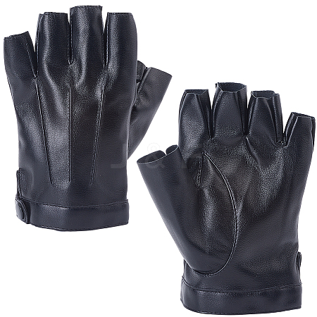 PU Leather Shalf-finger Gloves AJEW-CL0003-32-1