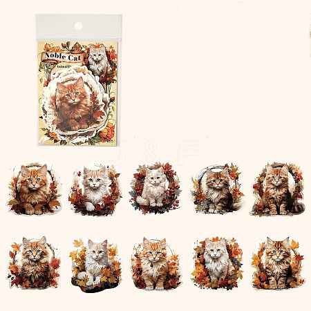 20Pcs 10 Styles Paper Cartoon Animals Decorative Stickers PW-WG46080-01-1