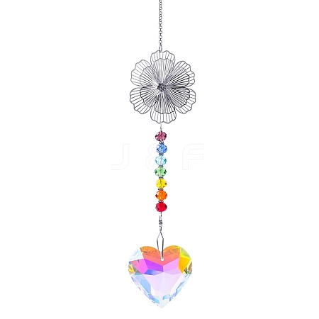 Faceted Heart Glass Suncatchers PW-WGADEF4-07-1