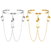 2Pcs 2 Colors Iron Upper Arm Cuff Bangles for Women AJEW-HY0002-61A-1
