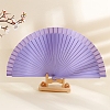 Spanish Solid Color Bamboo with Paper Folding Fan PW-WGF3F0E-10-1