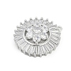 Brass Micro Pave Cubic Zirconia with Glass Pendants KK-Q026-15P-2