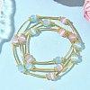 Cat Eye Round Beads Multi-strand Bracelets for Women BJEW-JB12338-01-1