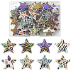 30Pcs Rainbow Iridescent Printed Opaque Acrylic Beads OACR-FS0002-58B-02-1