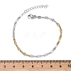 304 Stainless Steel Dapped Chains Bracelets for Women BJEW-D466-08C-GP-3