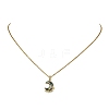 2Pcs 2 Styles Natural Paua Shell with Brass Micro Pave Clear Cubic Zirconia Pendant Necklaces NJEW-JN06078-3