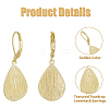 4 Pairs Teardrop Brass Leverback Earrings EJEW-HS0001-21G-4