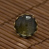 12x5~6mm Dome Transparent Glass Cabochons and Antique Bronze Brass Ear Stud Findings for DIY Stud Earrings DIY-X0180-AB-NF-2