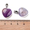 Natural Banded Agate Charms HEAR-PW0001-057-38-2