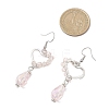 Heart with Teardrop Electroplate Glass Dangle Earrings for Women EJEW-JE06803-4