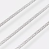 Long-Lasting Plated Brass Curb Chain Necklaces NJEW-K112-07P-NF-2