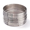 Non-Tarnish 7Pcs Women's Simple Fashion Textured 304 Stainless Steel Stackable Bangles BJEW-O182-03P-1