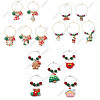 15Pcs Christmas Theme Alloy Enamel Wine Glass Charms AJEW-CA00008-1