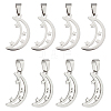 8Pcs 304 Stainless Steel Pendants STAS-UN0030-75-1