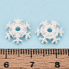925 Sterling Silver Micro Pave Clear Cubic Zirconia Bead Caps STER-T008-42S-4