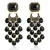 Teardrop with Rectangle Alloy Rhinestone Chandelier Earrings FS-WGBF96F-04-1