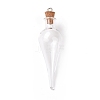 Teardrop Glass Cork Bottle Big Pendants X-AJEW-A041-01C-2