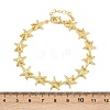 Brass Link Chain Bracelets for Women BJEW-L707-04G-03-5