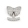 Brass Micro Pave Clear Cubic Zirconia Fold Over Clasps KK-C075-38P-1