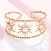 304 Stainless Steel Enamel Cuff Bangles for Women BJEW-D306-06G-5