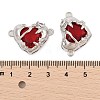 Brass Pave Clear Cubic Zirconia Connector Charms KK-L223-026P-3