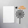 Acrylic Spider Web & Halloween Word Cake Insert Card Decoration DIY-H109-08-2