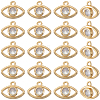 20Pcs Brass Micro Pave Cubic Zirconia Charms KK-BBC0019-07-1