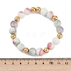 Ion Plating(IP) 304 Stainless Steel & Dyed Round Jade Beaded Bracelets for Women BJEW-M046-01-5