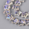 Electroplate Transparent Glass Beads Strands EGLA-N056-04A-A02-3