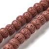 Natural Lava Rock Dyed Beads Strands G-Z036-B01-05-1