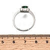 Brass Micro Pave Clear Cubic Zirconia Cuff Open Rings CU-CBA5C10-16P-5