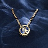 Brass Pave Cubic Zirconia Birth Stone Constellation Pendant Cable Chain Necklaces LS-NJEW-D334-01G-06-2
