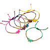 6Pcs 6 Colors Alloy Enamel Link Bracelets BJEW-TAC0043-2