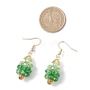304 Stainless Steel Glass Seed Beads Christmas Tree Dangle Earrings EJEW-MZ00581-02-4