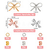 DELORIGIN 24Pcs 4 Style Bowknot Brass Stud Earring Findings DIY-DR0001-30-2