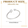 1Pc Letter Brass Rhinestone Open Cuff Rings for Women AJEW-LP0004-47C-S-2