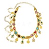 Ethnic Style Alloy with Acrylic Colorful Oval Link Chain Teardrop Tassel Waist Belly Chains for Women FS-WGB9AE6-01-1