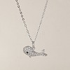 Ocean Summer Brass Pave Clear Cubic Zirconia Pendant Necklaces FS-WG82AA1-13-1