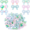 48Pcs 8 Colors Printed Opaque Acrylic Beads MACR-SC0002-64-1