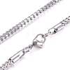 Men's 304 Stainless Steel Diamond Cut Cuban Link Chain Necklaces NJEW-G340-10P-01-1
