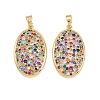 Brass Micro Pave Cubic Zirconia Pendants KK-B157-08G-02-1