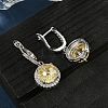 925 Sterling Silver Micro Pave Cubic Zirconia Hoop Earrings EJEW-B147-01B-04-3