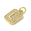 Rack Plating Brass Micro Pave Clear Cubic Zirconia Charms KK-G501-01L-G-2