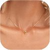 304 Stainless Steel Initial Pendant with Brass Box Chain Necklaces for Women FS-WG8229D-03-1